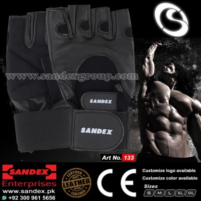 Weight Lifting Gloves with Webbing Wrist Wrap and Stretchable Forway and Double Adjustable Closing Fitness Gloves Leather Gloves