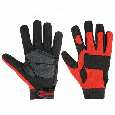 Comfortable Mens Safety Gloves Mechanical Work Leather Gloves